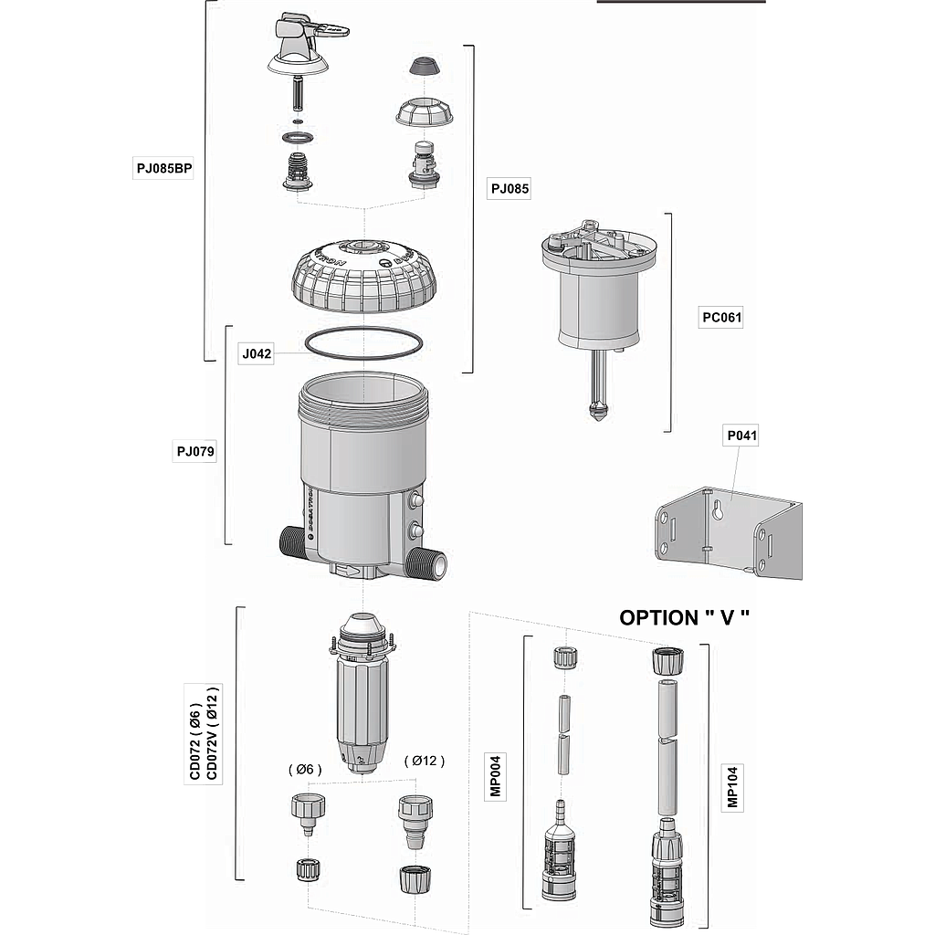 Dosatron D25RE2 pièces de rechange