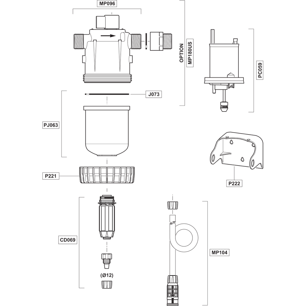 Dosatron D45RE3 Pièces de rechange