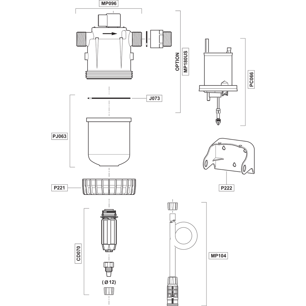 Dosatron D45RE1.5 pièces de rechange 