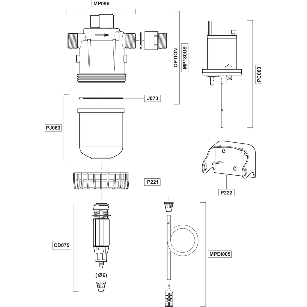 Dosatron D45RE3000 Pièces de rechange