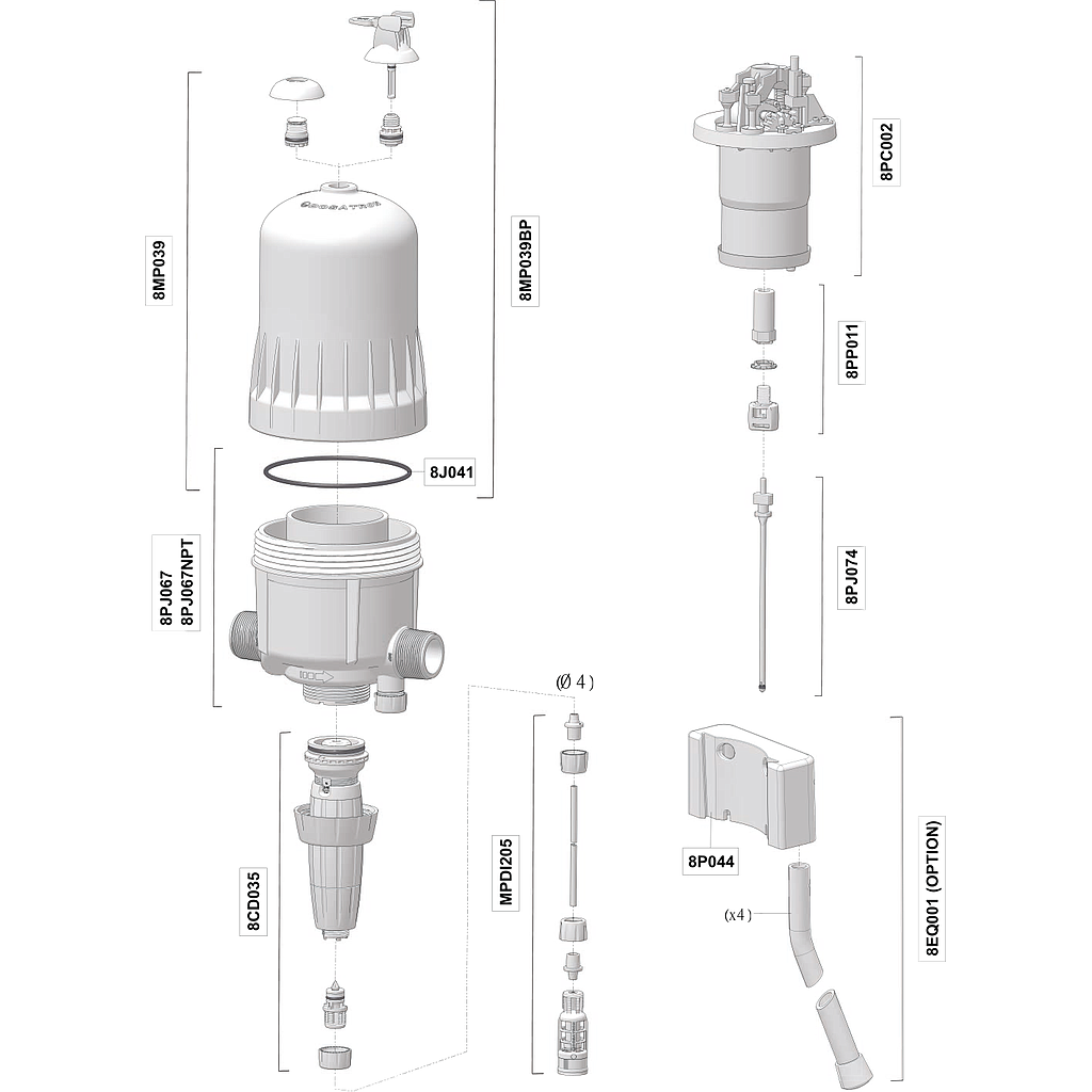 Dosatron D8RE3000 pièces de rechange
